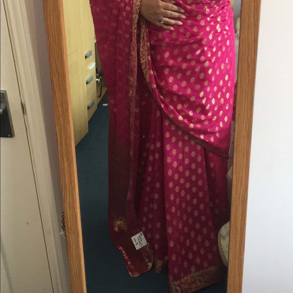 Pink saree